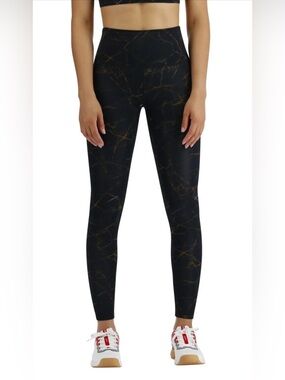 TYR Goldstone High Rise Leggings Marble Print Full Length Size S 4/6 NWOT
